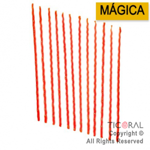 VELA 2327 IRREGULAR MAGICA 16 CM NARANJA FLUO x 12